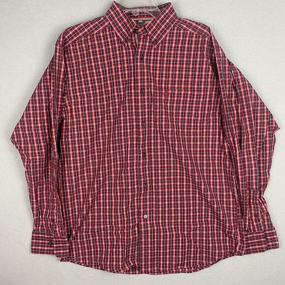 Ariat Pro Series Button Down Shirt Mens Size Medium Red Black Check Pattern - Picture 1 of 7